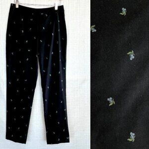 VINTAGE J Crew Velvet Pants Tapered Slim Cut High Waist Polka Dot
